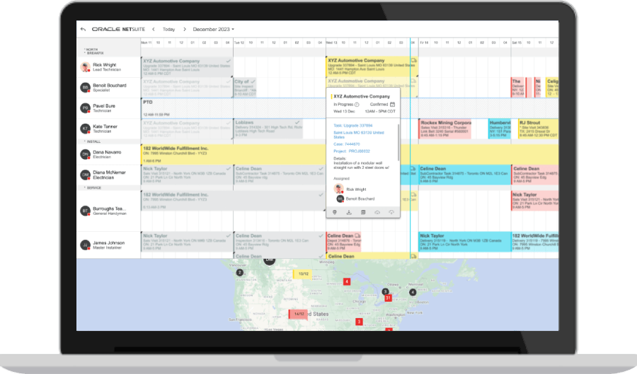 NetSuite Scheduling and Dispatch Dashboard